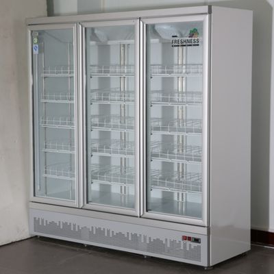 Three Glass Doors Refrigerated Stereoscopic Display Cabinet Commercial