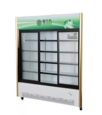 1168L Glass Door Display Freezer , 110V To 240V 3 Sliding Door Refrigerator