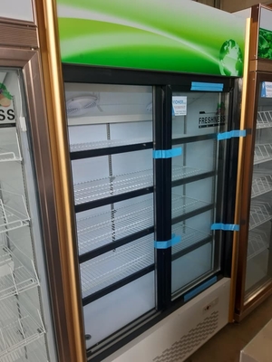 1168L Glass Door Display Freezer , 110V To 240V 3 Sliding Door Refrigerator