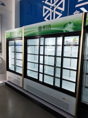 1168L Glass Door Display Freezer , 110V To 240V 3 Sliding Door Refrigerator