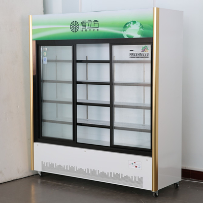 1168L Glass Door Display Freezer , 110V To 240V 3 Sliding Door Refrigerator