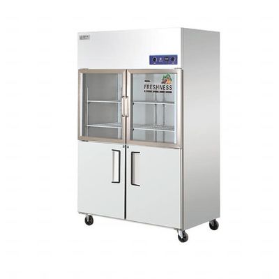 Stainless Steel Glass Door Freezer Display Cabinet Large Capacity