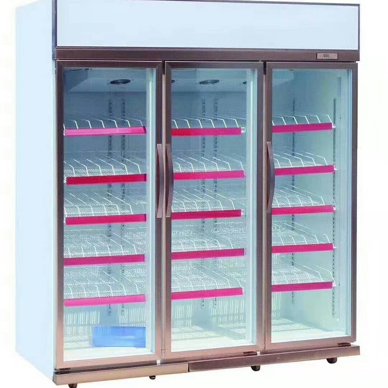 1860L Upright Glass Door Display Freezer 110V To 240V 3 Door